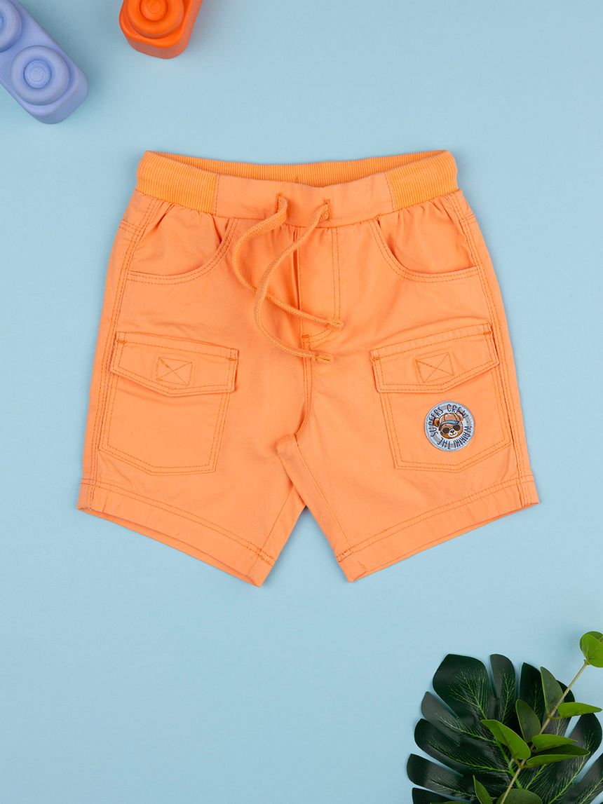 Shorts bimbo arancioni tasconi