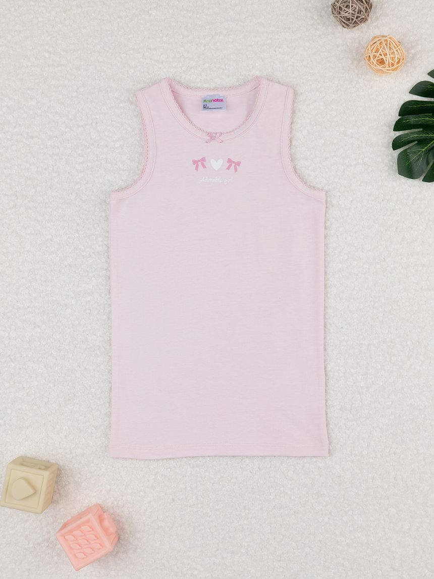 Canotta bimba rosa fiocchi oeko-tex