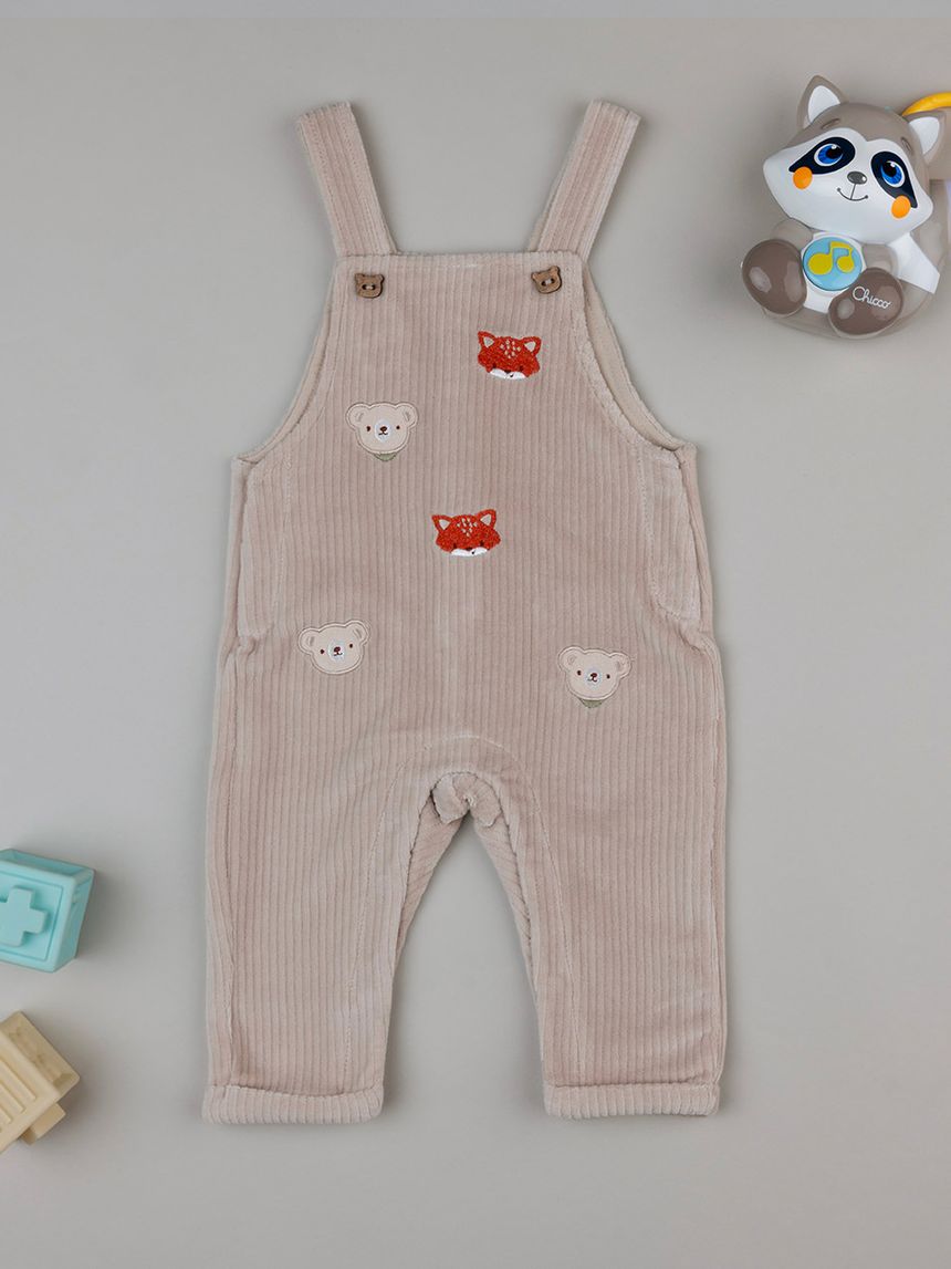 Barboteuse in velour beige da bimbo