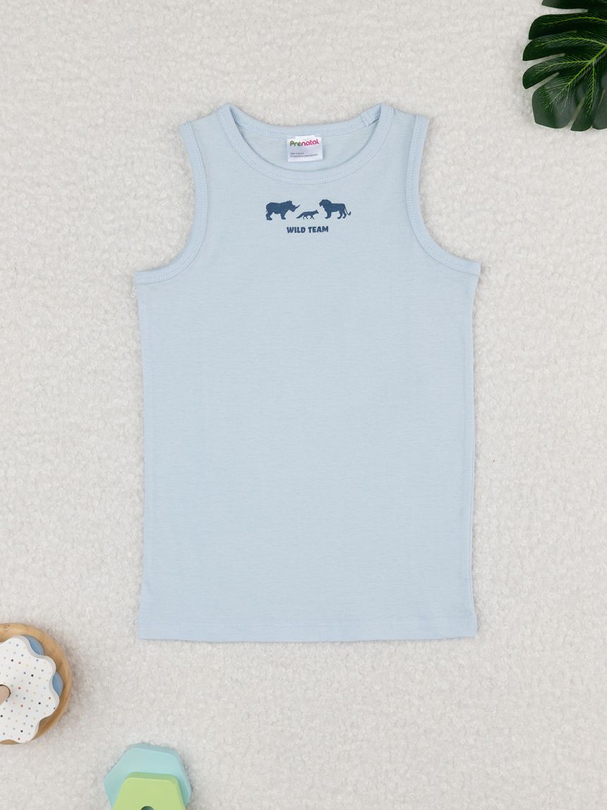 Canotta bimbo azzurra savana oeko-tex