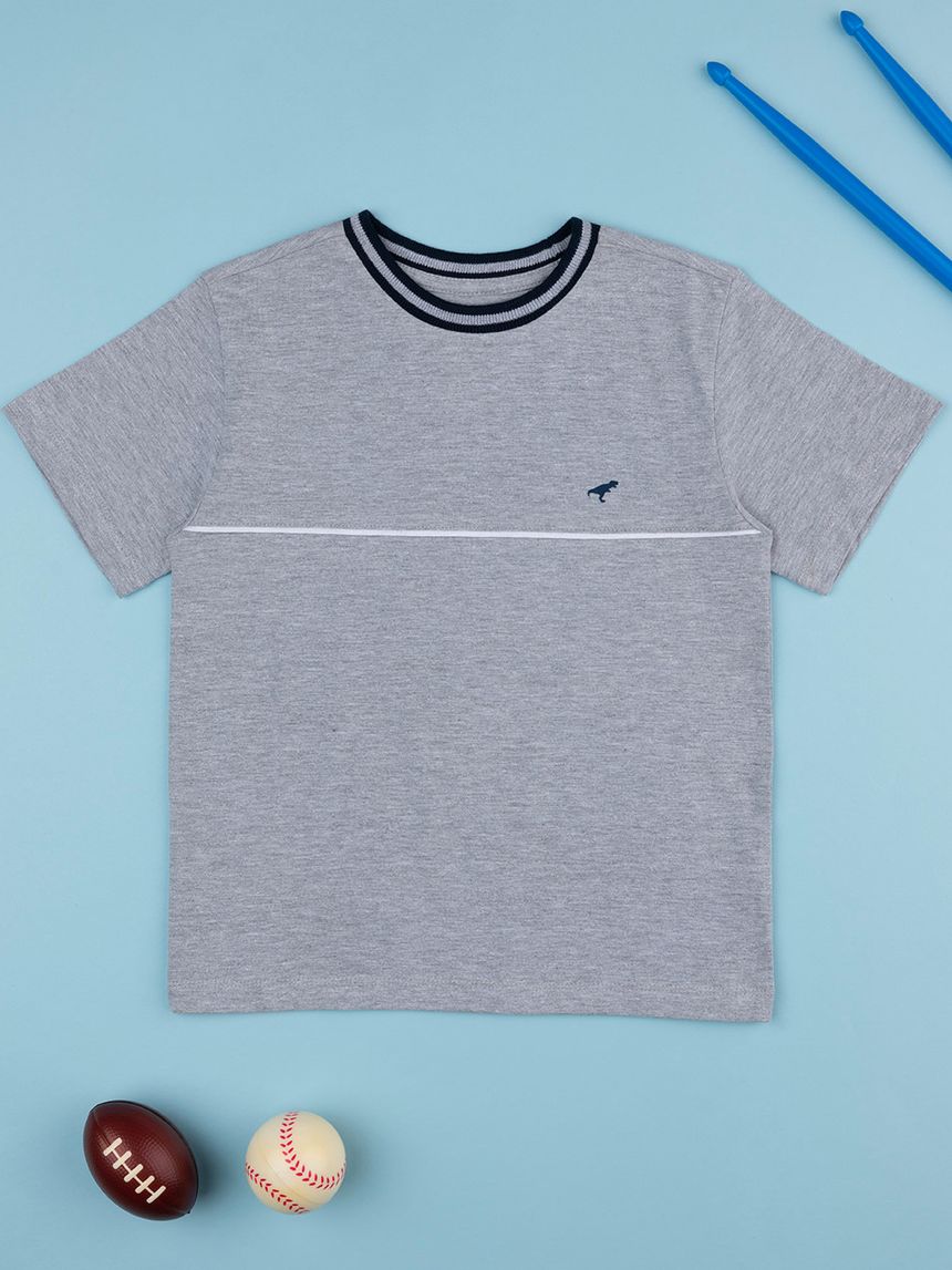 T-shirt bimbo grigia e blu
