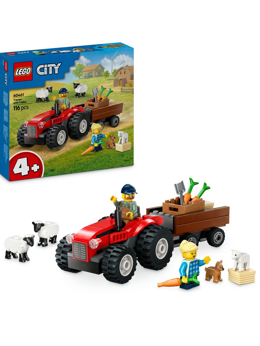 Trattore agricolo rosso con rimorchio e pecore – 60461 – lego city