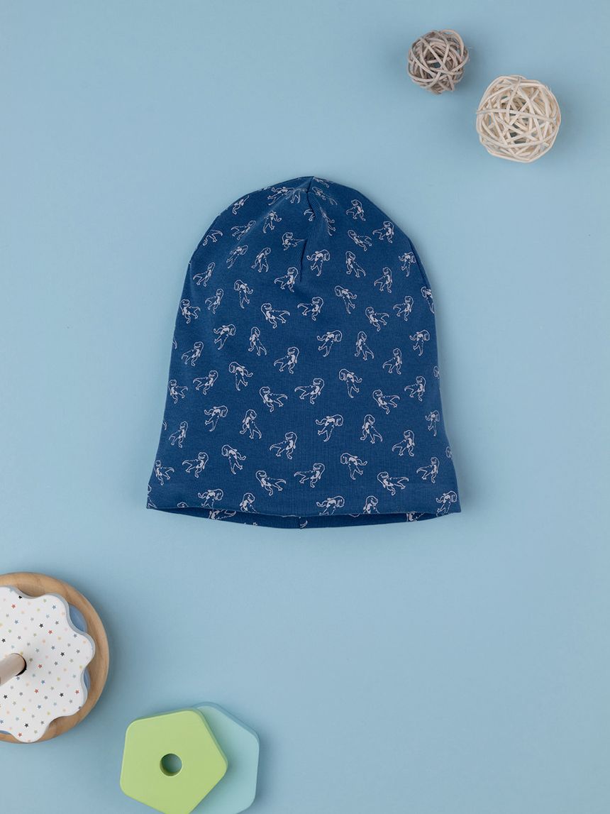 Berretto bimbo blu dinosauro