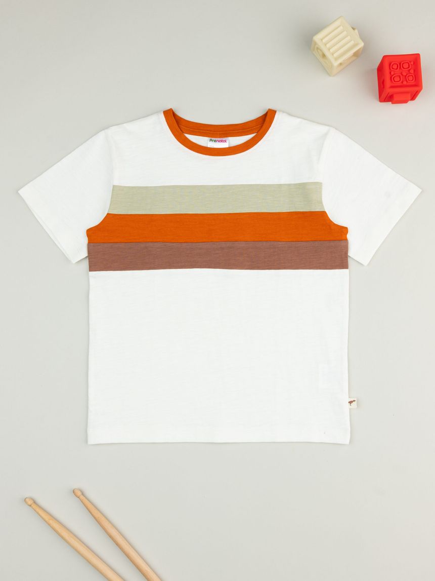 T-shirt bimbo bianca righe righe