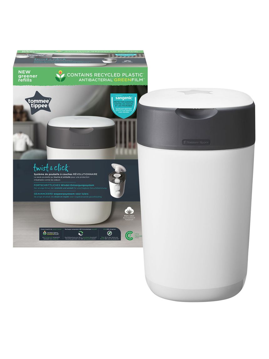 Twist and click cestino per pannolini avanzato bianco - tommee tippee