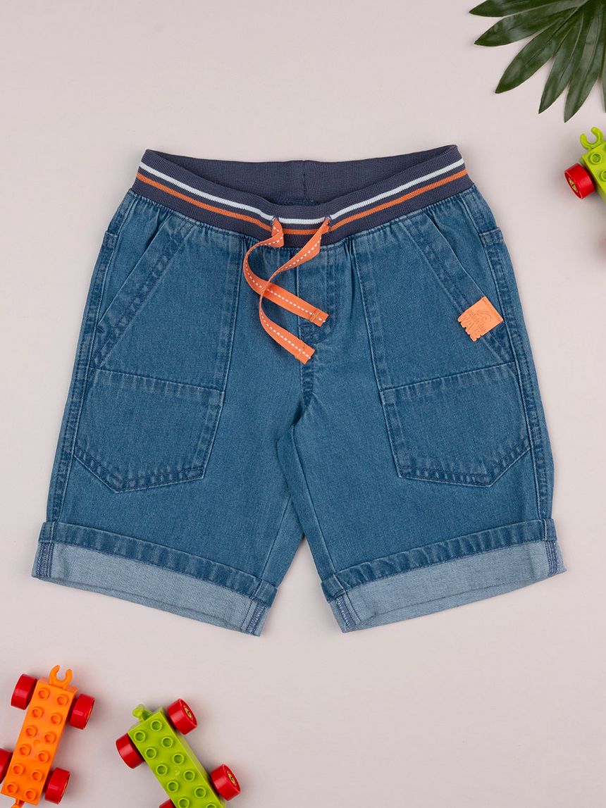 Bermuda bimbo blu denim/arancione