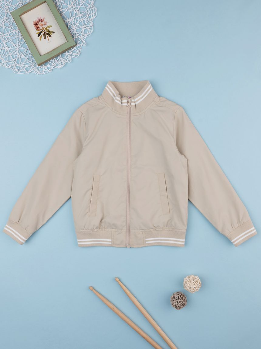 Giacca nylon bimbo beige