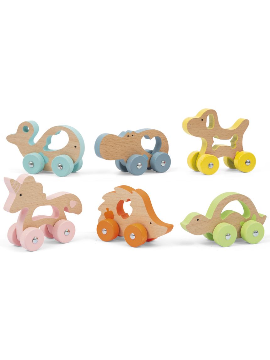 Animaletti su ruote assortiti -12m+ - wood "n" play