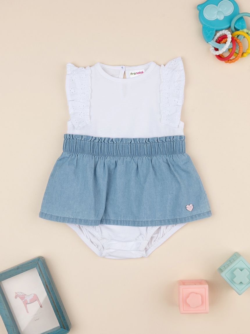 Pagliaccetto chambray da bambina