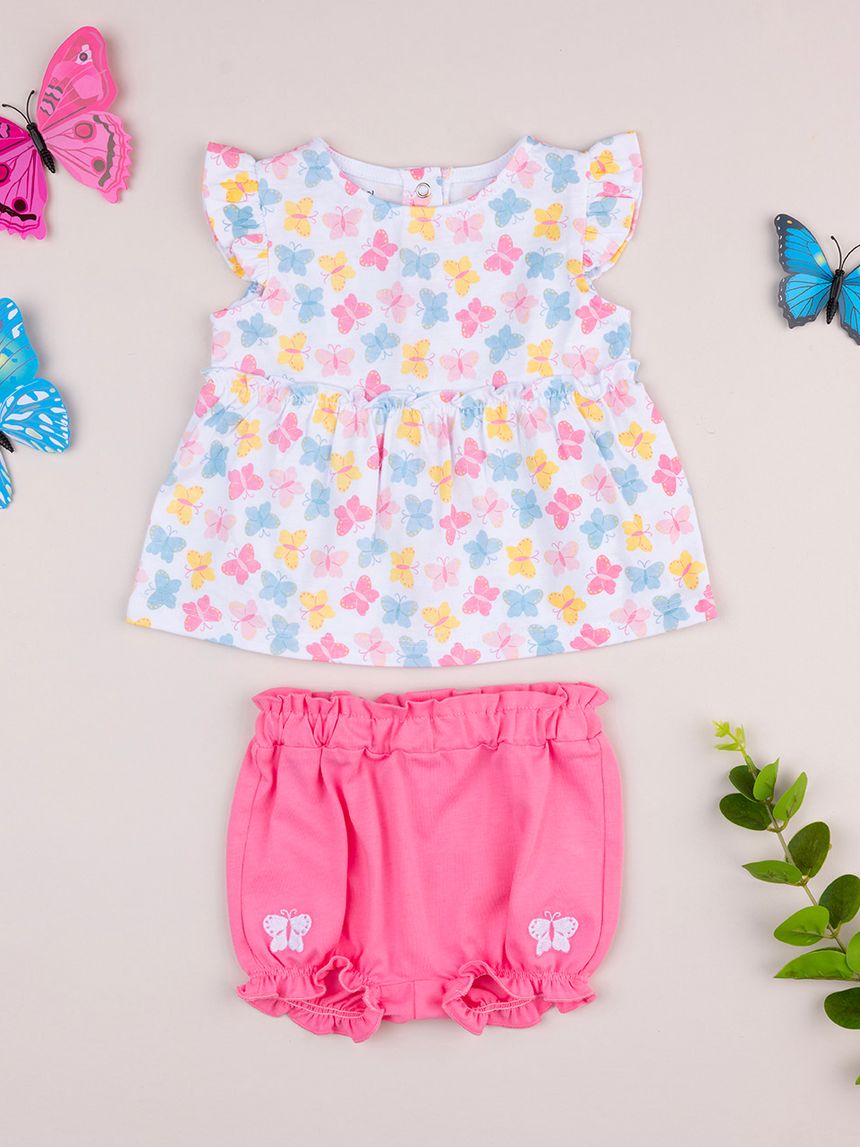Completo corto bimba farfalle