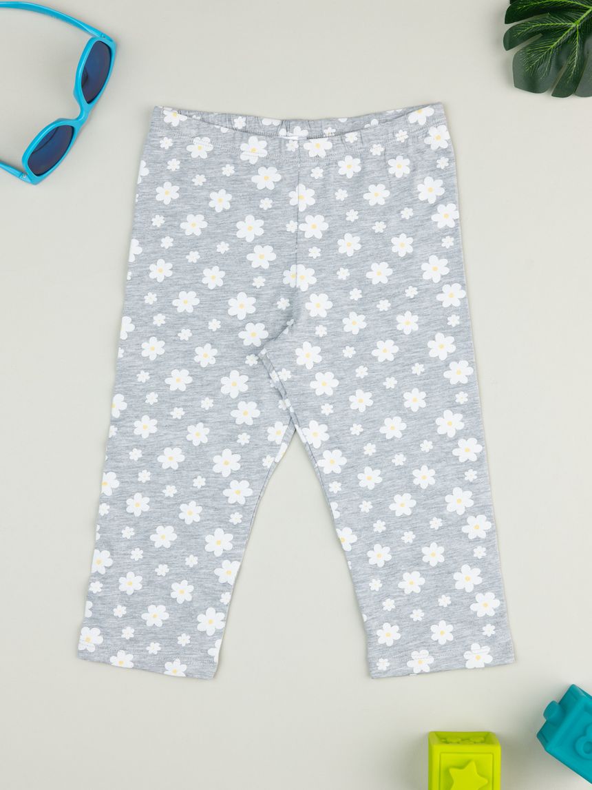 Leggings grigi bimba margherite