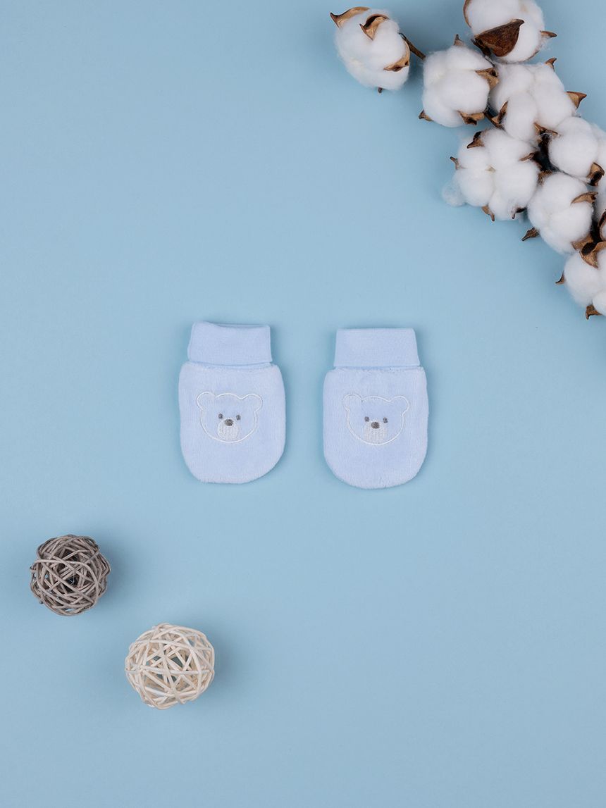 Muffole ciniglia neonato azzurre