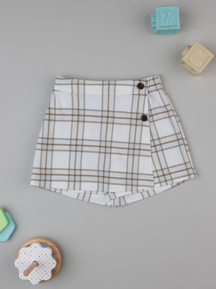 Gonna tartan bimba beige