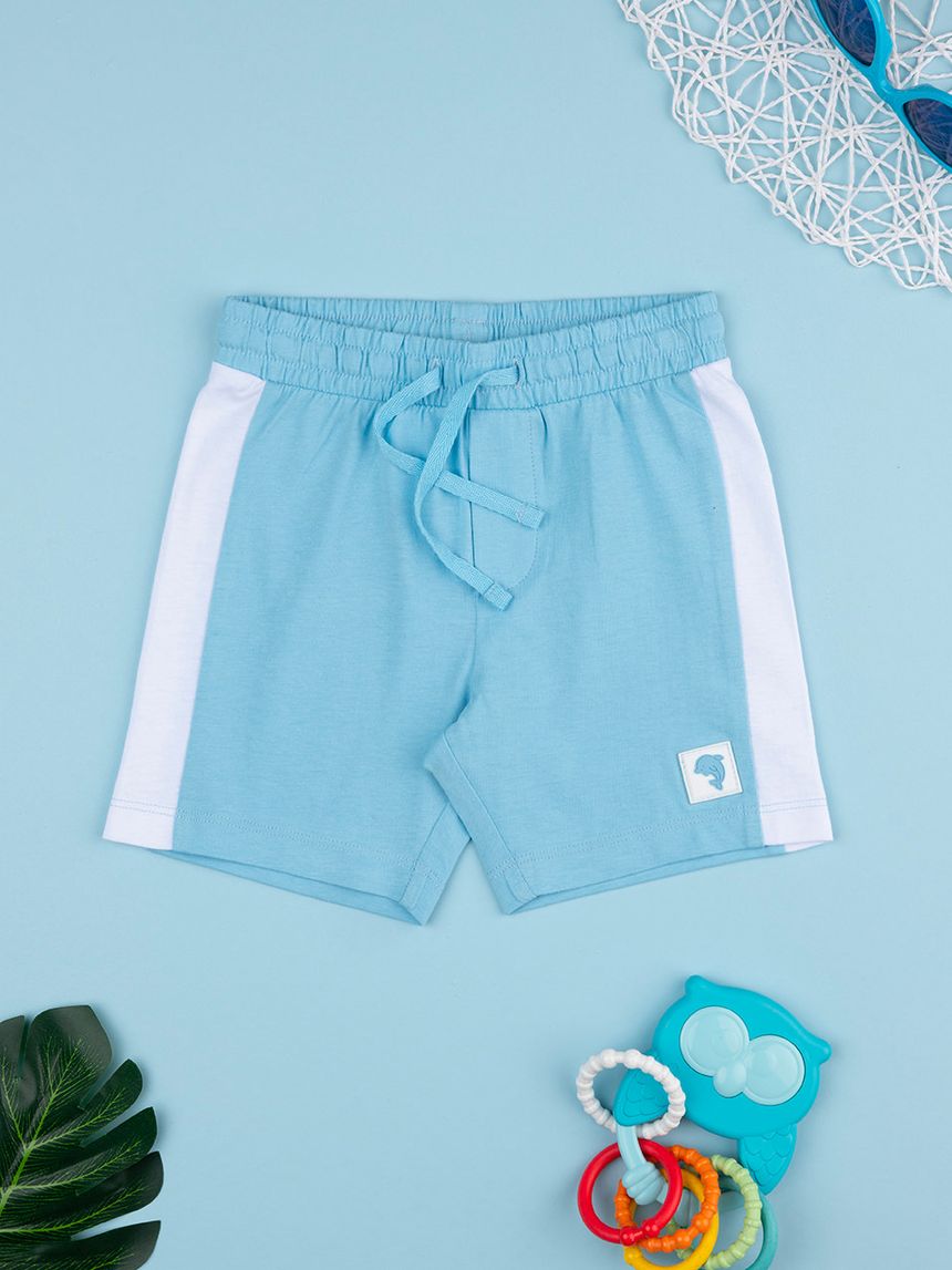 Shorts bimbo azzurro/bianco