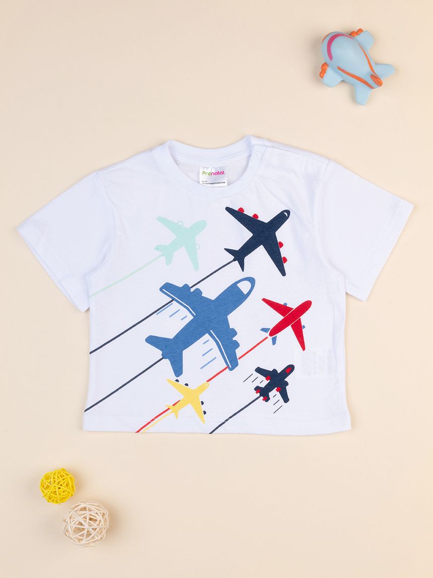 T-shirt bimbo bianca con stampa