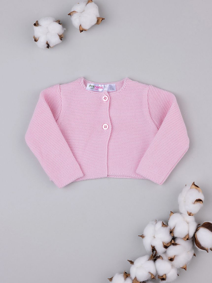 Cardigan in tricot rosa chiaro