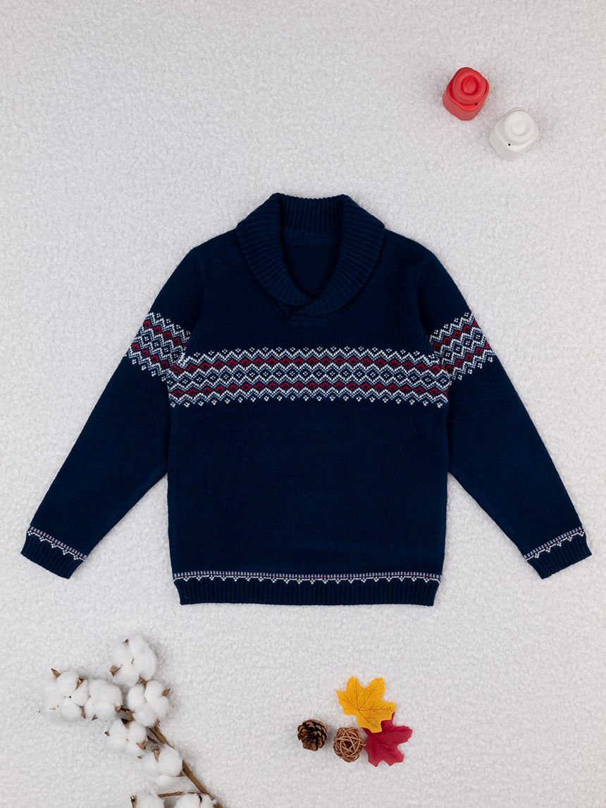 Maglia tricot blu bambino
