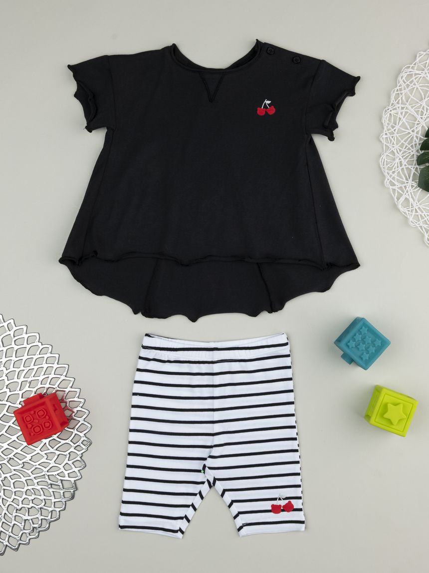 Completo bimba bianco/blu ciliegie