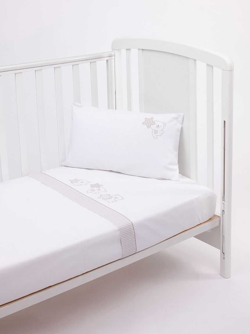 Completo universale letto 3 pezzi beige orso e stelle
