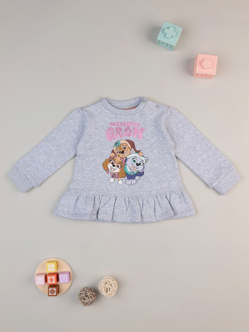 Felpa bimba grigia paw patrol