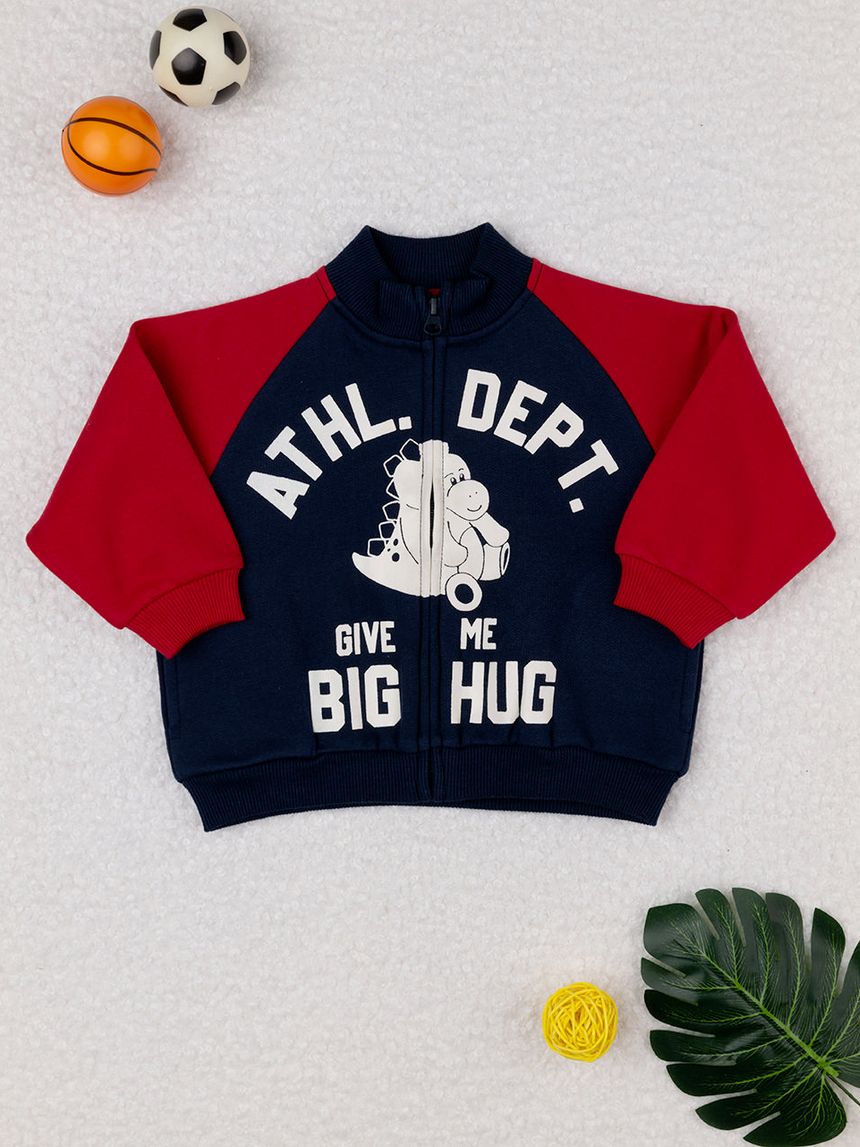 Felpa bimbo color block con stampa