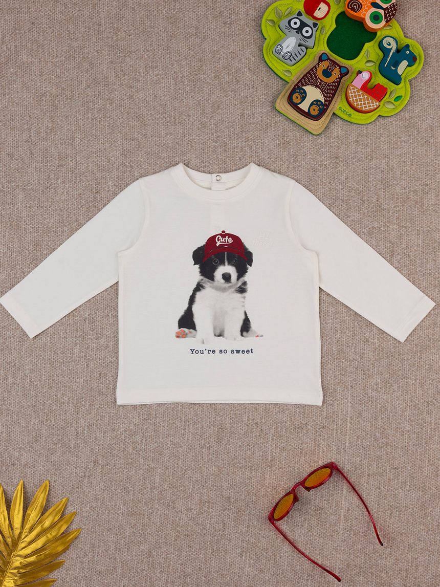 T-shirt bimbo bianca stampata