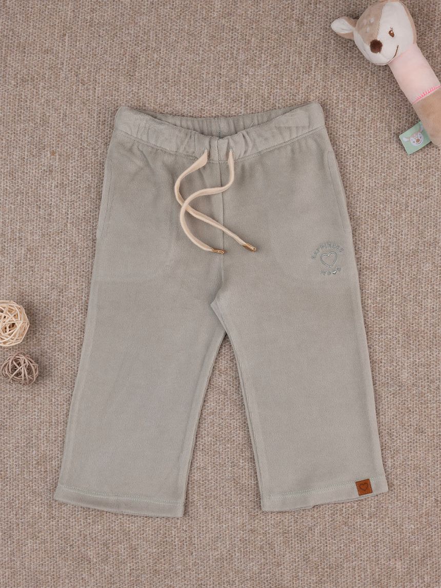 Pantalone ciniglia bimba verde