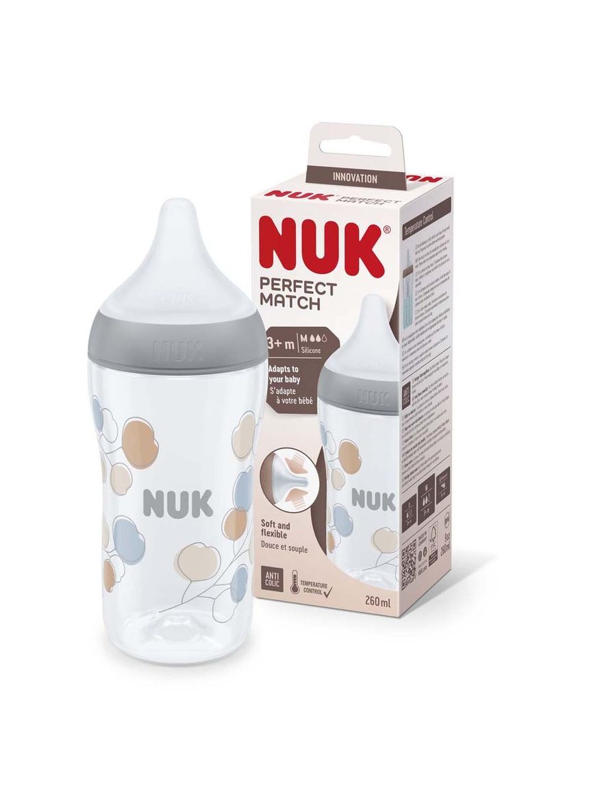Biberon perfect match pp260ml silicone tg m heart (bambino) - nuk