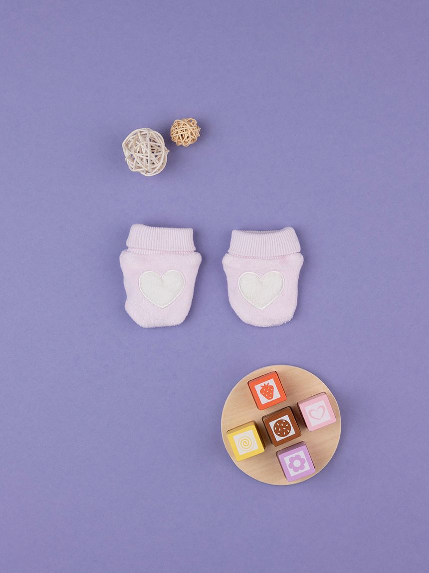 Muffole in ciniglia rosa da neonata