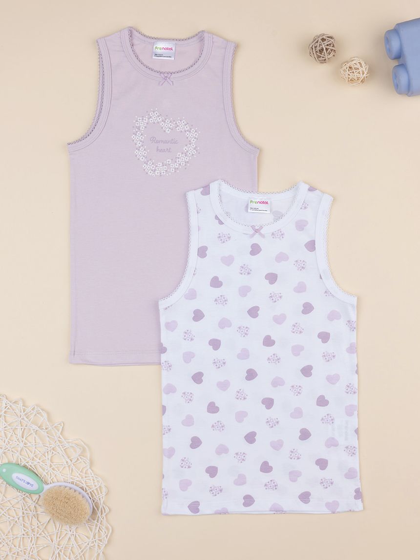 Pack 2 canotte lilla bimba