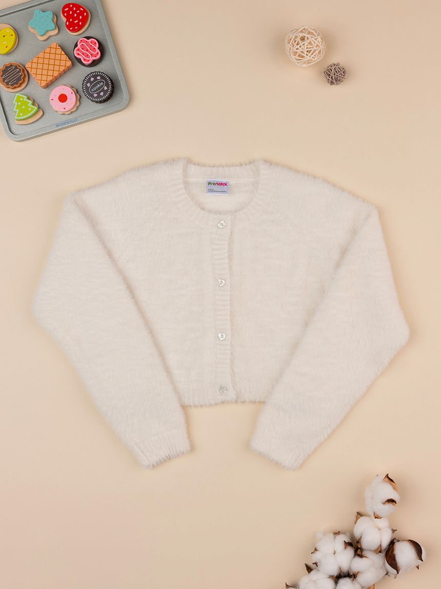 Cardigan bimbo bianco