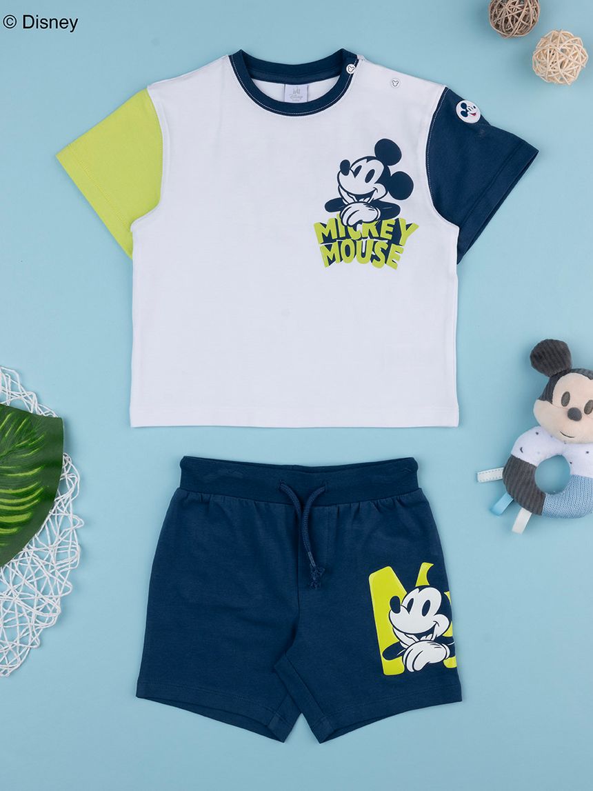 Completo bimbo mickey mouse bianco/blu