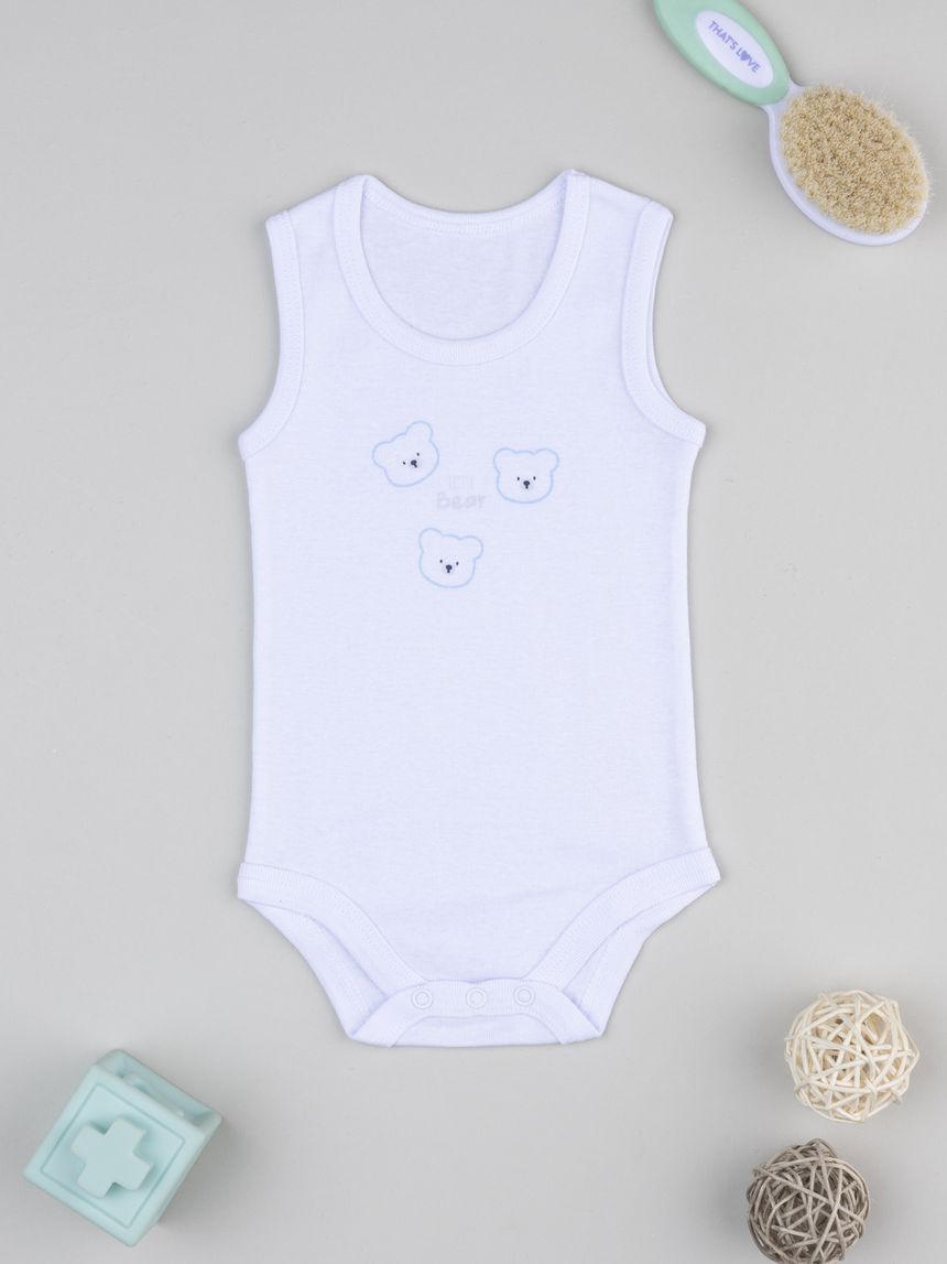 Body costina bimbo bianco stampa