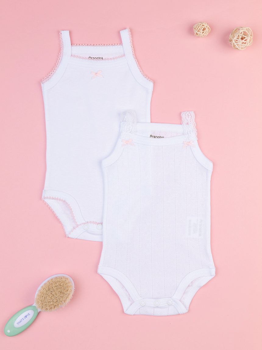 Pack 2 body canotta spalla stretta bimba