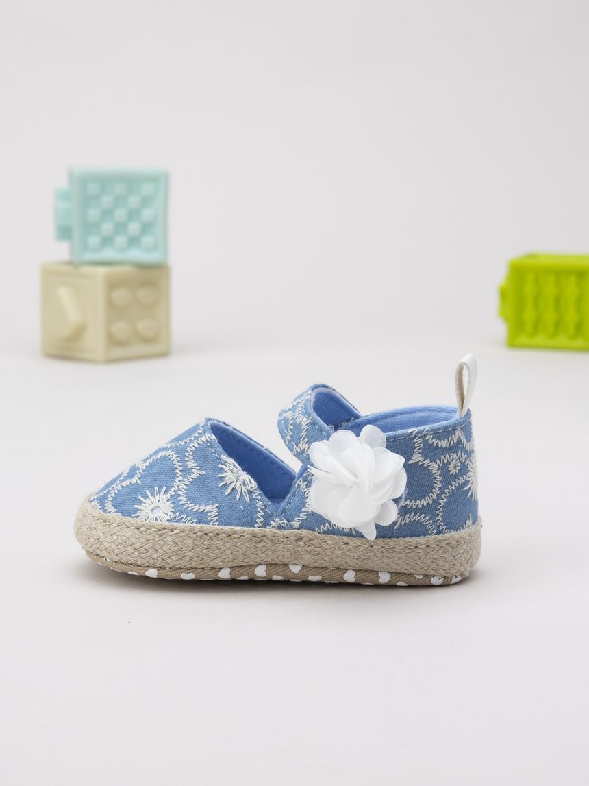 Scarpa chambray bimba con fiore