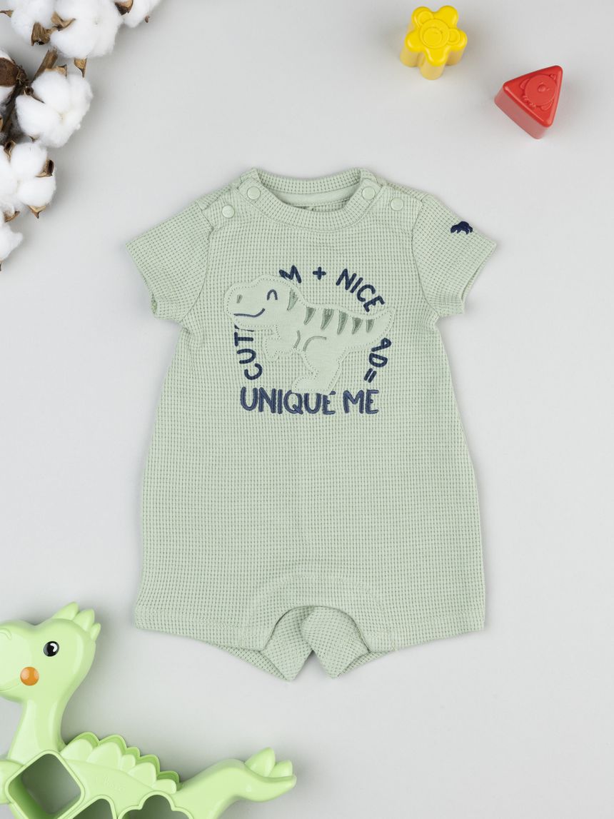 Tutina corta neonato waffle dinosauri