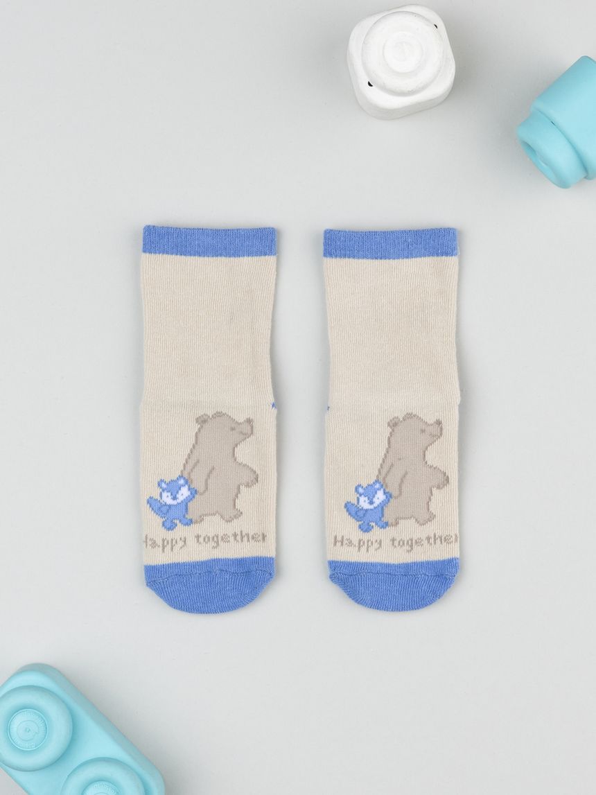 Antiscivolo bimbo blu/beige