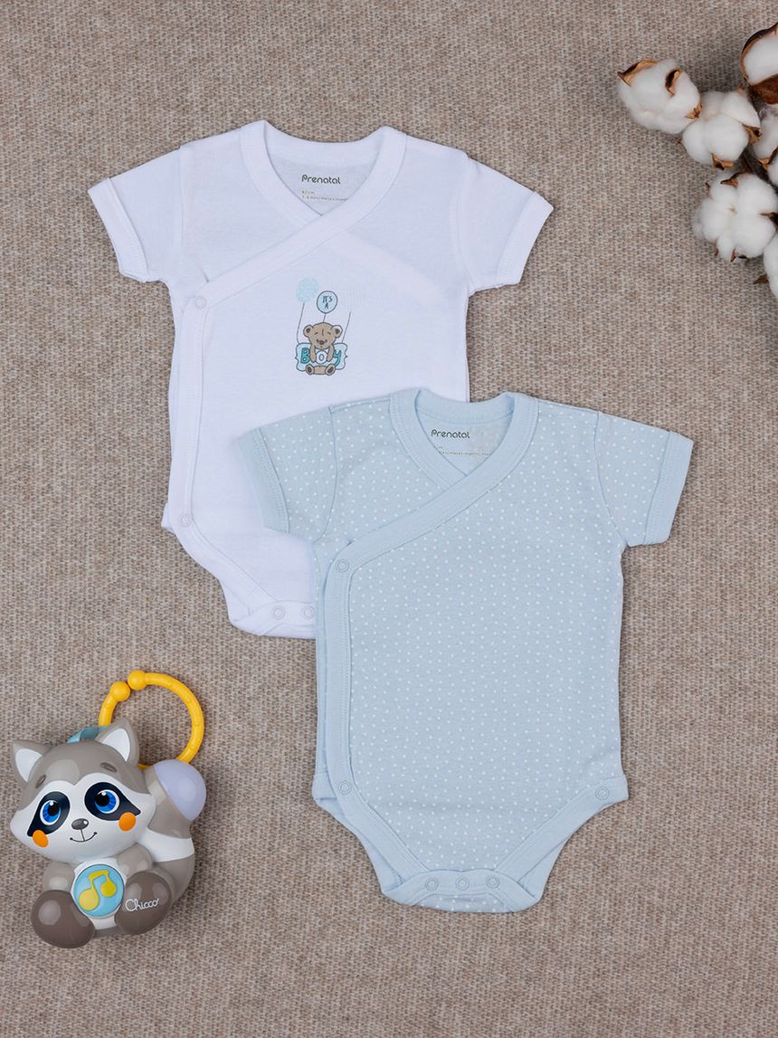 Pack 2 body bianco e celeste