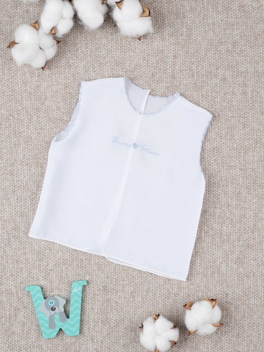 Camicino della fortuna seta cielo neonato