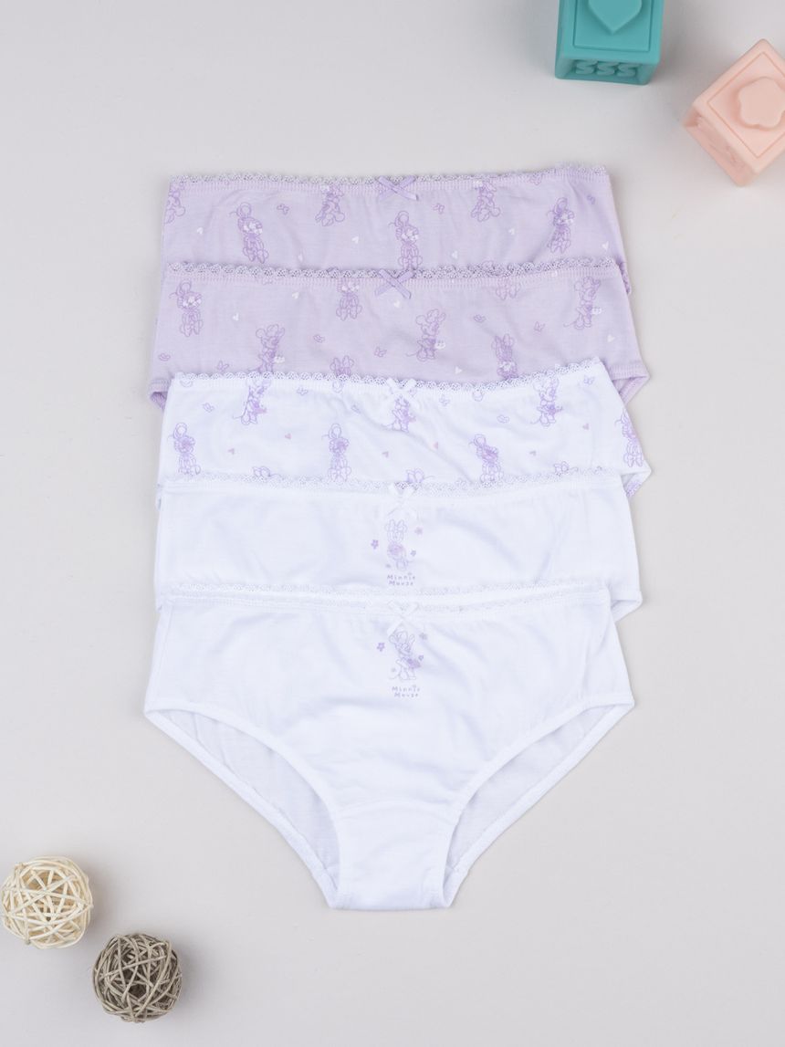 Pack 5 slip bambina minnie