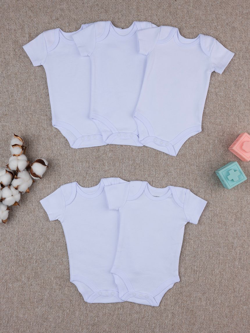 Pack 5 body con scollo all'americana