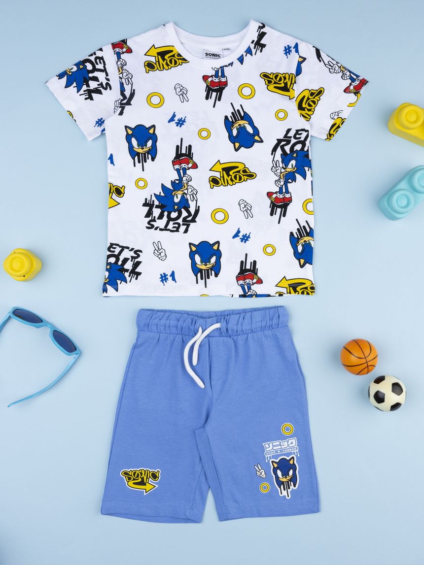 Completo corto bambino sonic