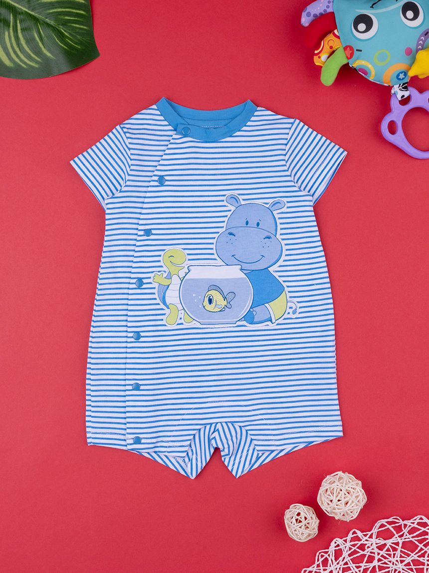Tutina corta neonato "hippo"