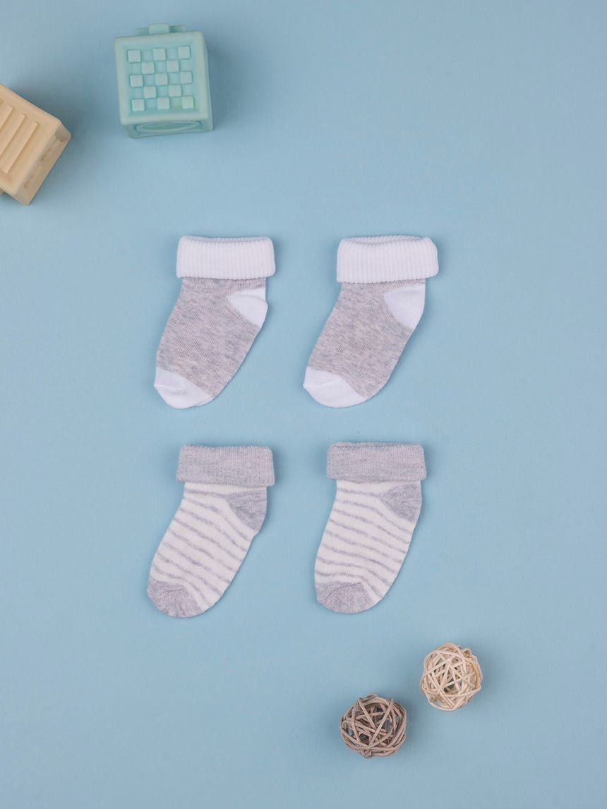 Pack 2 calzini bimbo bianco e grigio