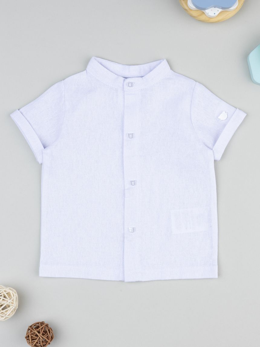 Camicia mezza manica bianca neonato