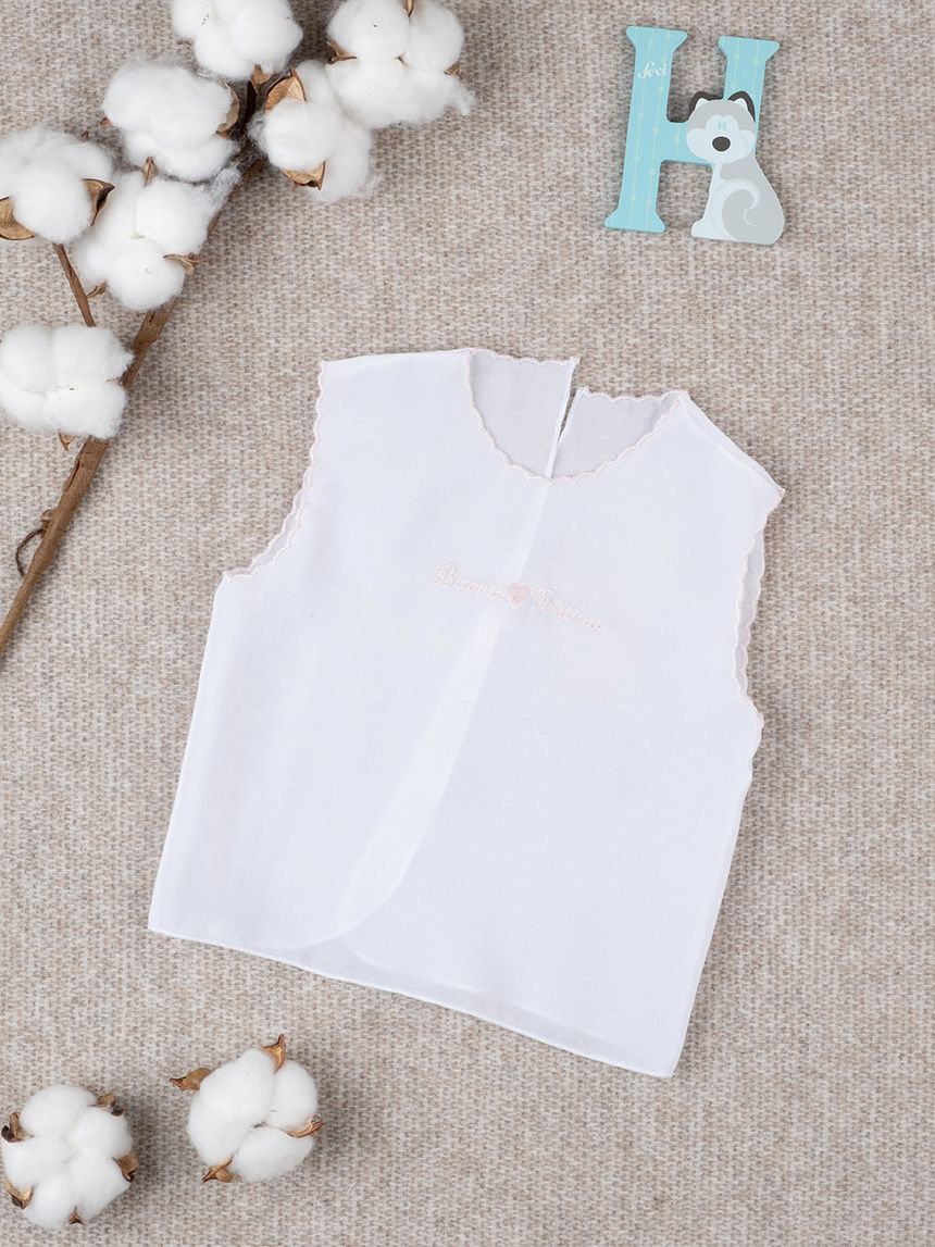 Camicino neonata seta rosa "buona fortuna"