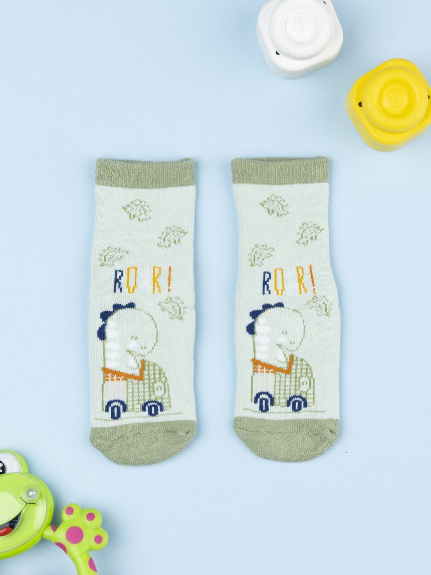 Antiscivolo bimbo verde dino