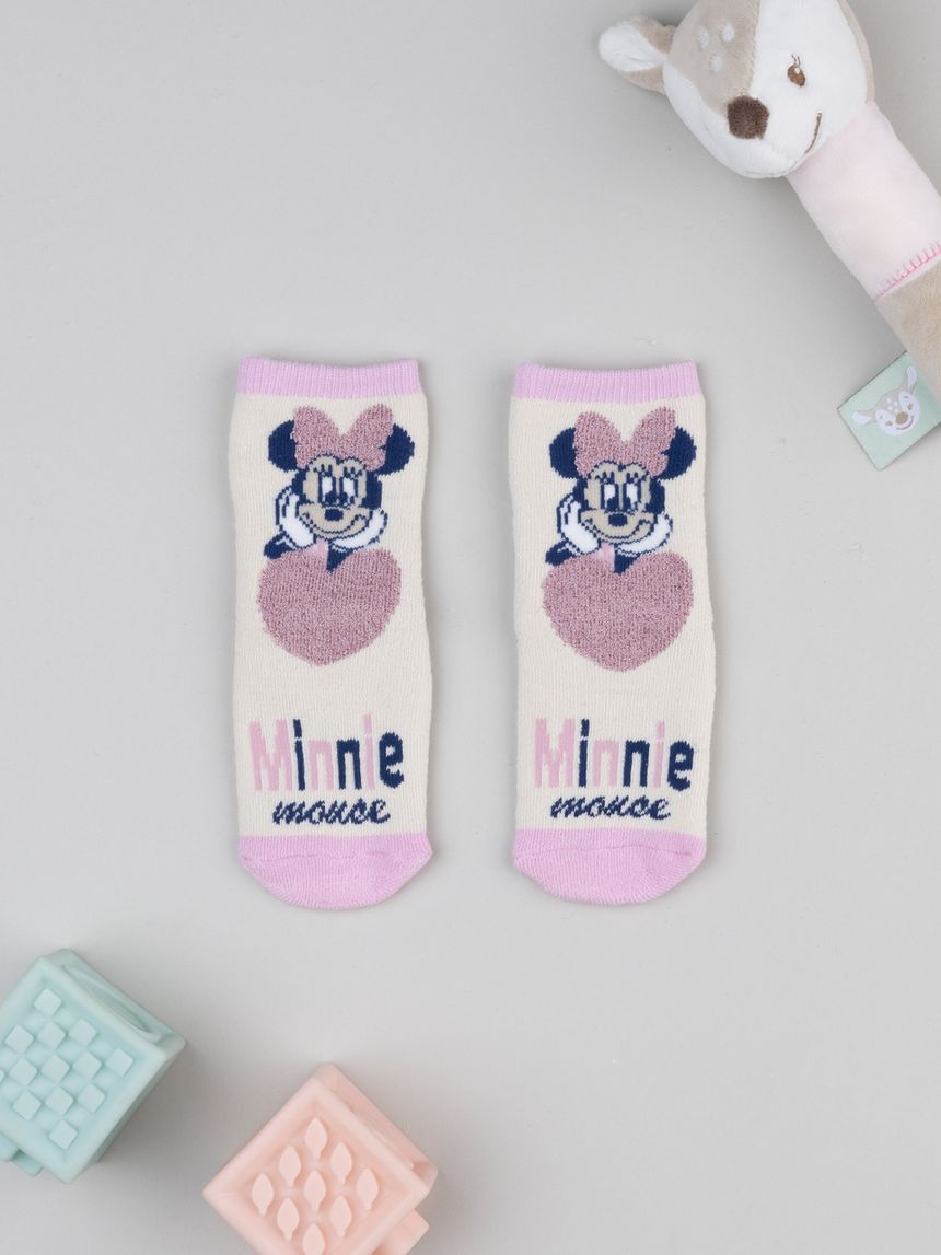 Antiscivolo bimba panna/rosa minnie