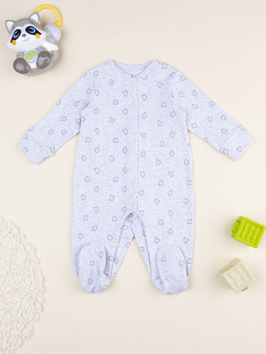 Tutina bimbo grigia orsetti allover