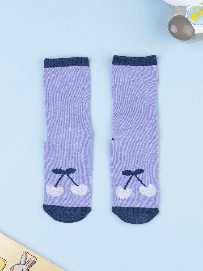 Antiscivolo bimba lilla ciliegie